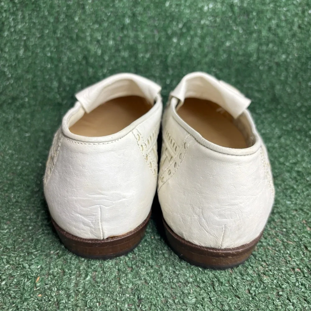 Kenneth Cole Ercolus Woven Tassel Kiltie Loafer Dress Shoe White Mens Size 8.5